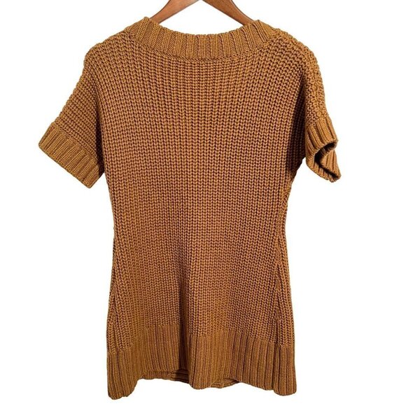 Soft Surroundings Sweater Brown Knit Short Sleeved Women Size Medium - Picture 2 of 5